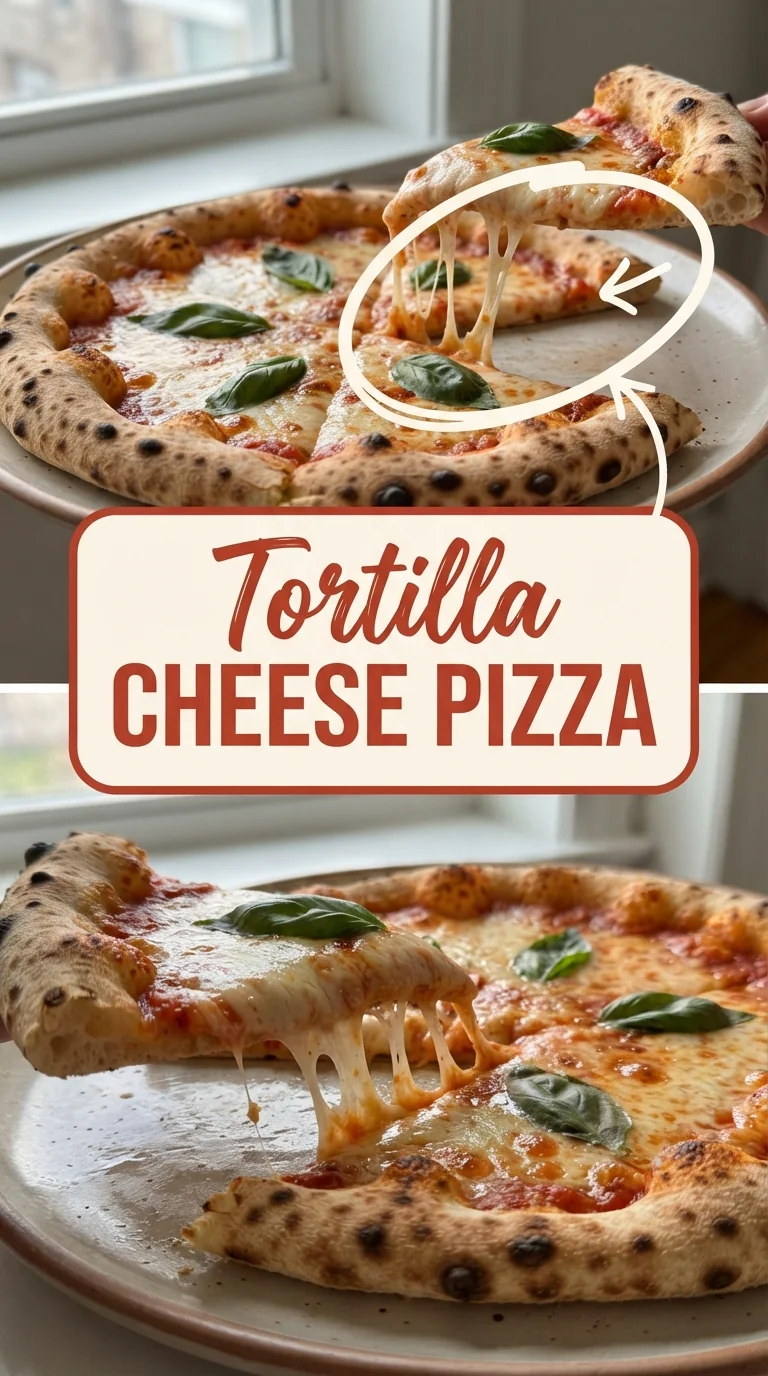 Golden tortilla base topped with melted mozzarella and cheddar, pepperoni slices, and fresh basil leaves, cooked in a sk