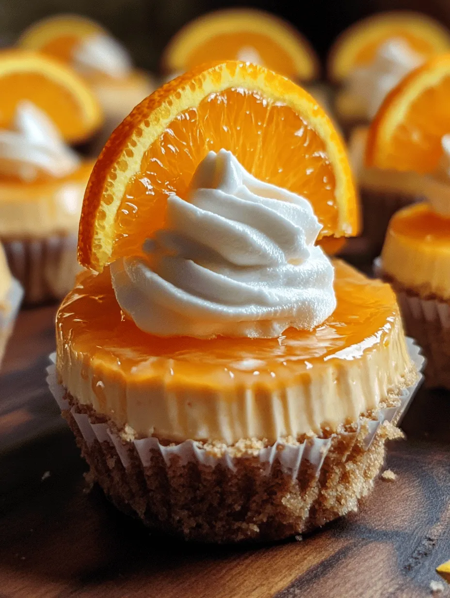 Mini cheesecakes have surged in popularity in recent years, becoming a favorite choice for dessert lovers everywhere. Their individual portions make them perfect for gatherings, parties, or simply indulging in a sweet treat without the guilt of a larger slice. Among the myriad of flavors available, Orange Creamsicle mini cheesecakes stand out for their vibrant color and delightful taste, reminiscent of childhood summers spent enjoying frozen treats on warm days. This recipe captures the nostalgic essence of the beloved creamsicle, combining the zesty brightness of fresh oranges with the rich creaminess of cheesecake.