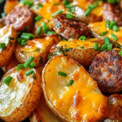 Delve into the delicious world of comfort food with our Cheesy Ranch Potatoes with Smoked Sausage recipe. This hearty dish brings together tender baby Yukon gold potatoes, flavorful smoked sausage, and a creamy ranch dressing, all topped with gooey cheddar cheese. It's a meal that not only satisfies hunger but also adds a burst of flavor to your table, making it perfect for family dinners, potlucks, or cozy gatherings. With its easy preparation and delightful taste, this recipe is sure to become a staple in your cooking rotation.