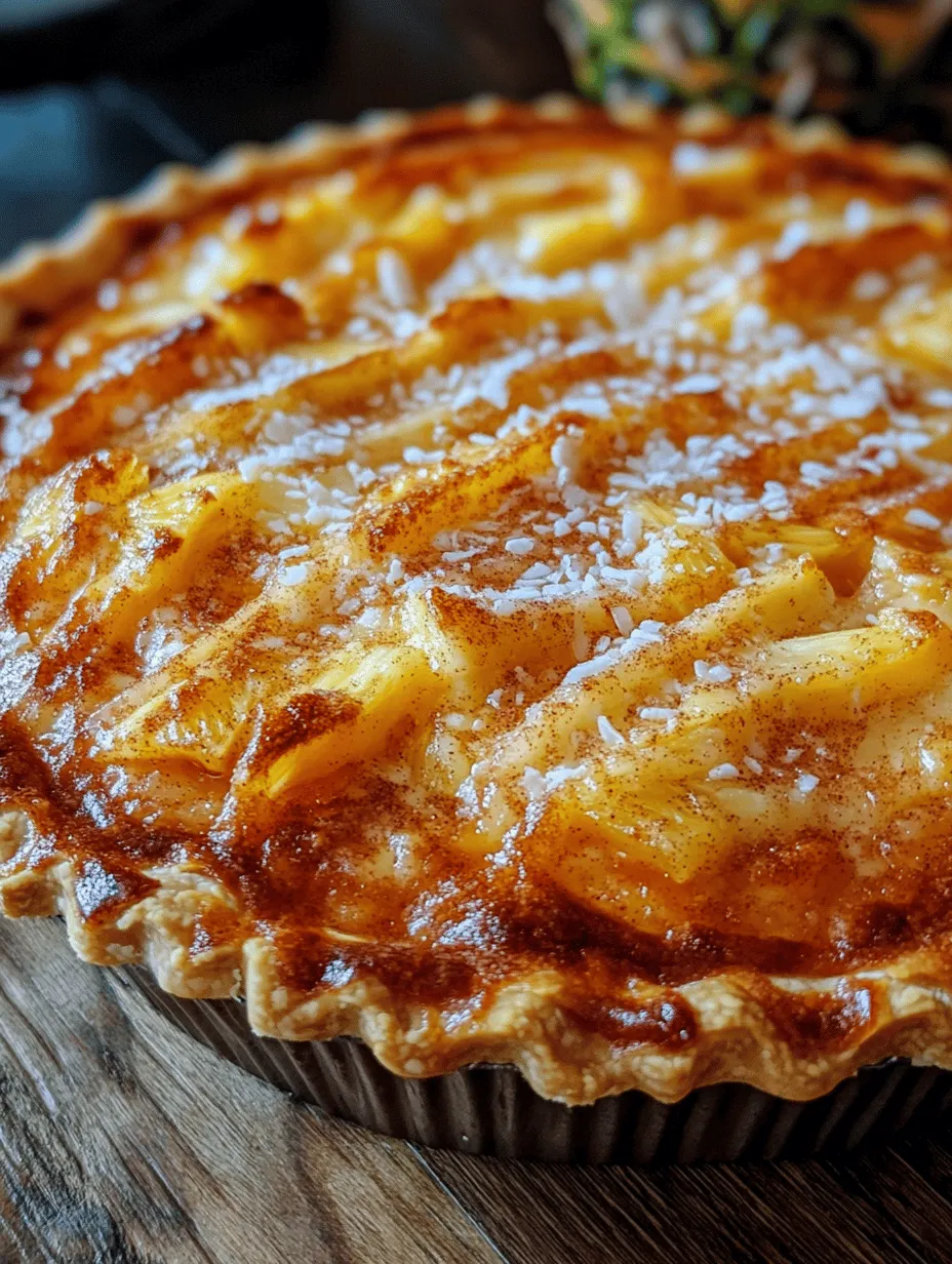 Imagine a slice of sunshine on your plate, brimming with the vibrant flavors of the tropics. The Tropical Paradise Pineapple Pie is not just a dessert; it's an experience that transports you to a sun-kissed beach with every bite. This delightful pie combines the sweet, tangy essence of fresh pineapples with a flaky crust, making it a perfect treat for any occasion. Whether you're hosting a summer barbecue, celebrating a special event, or simply looking to indulge your sweet tooth, this pie is sure to impress with its refreshing flavors and inviting aroma.