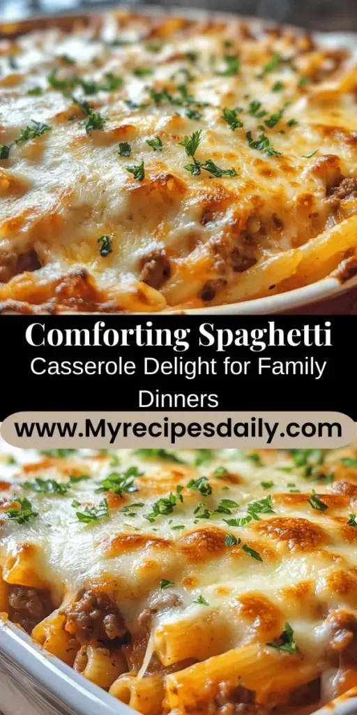 Discover the ultimate comfort food with our Spaghetti Casserole Delight recipe! This hearty dish combines tender spaghetti, savory ground meat, and a blend of luscious cheeses for a flavor that warms the heart. Perfect for family dinners or potlucks, it's easy to customize for dietary needs. Experience nostalgia in every bite and create cherished memories around the table. Try it tonight! #SpaghettiCasserole #ComfortFood #FamilyDinner #Recipe #Foodie #MealPrep #HomeCooking