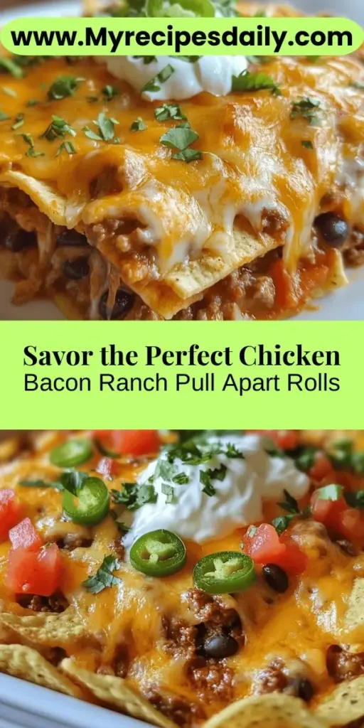 Indulge in the ultimate comfort food with these Chicken Bacon Ranch Pull Apart Rolls! Combining savory shredded chicken, crispy bacon, creamy ranch dressing, and gooey cheese, all wrapped in soft biscuit dough, this dish is perfect for gatherings or cozy nights in. Easy to make and even easier to devour, these rolls are sure to impress everyone at the table. Get ready for a flavorful experience that will leave you craving more! #ComfortFood #ChickenBaconRanch #Appetizers #PullApartRolls #EasyRecipes #Foodie #Yummy