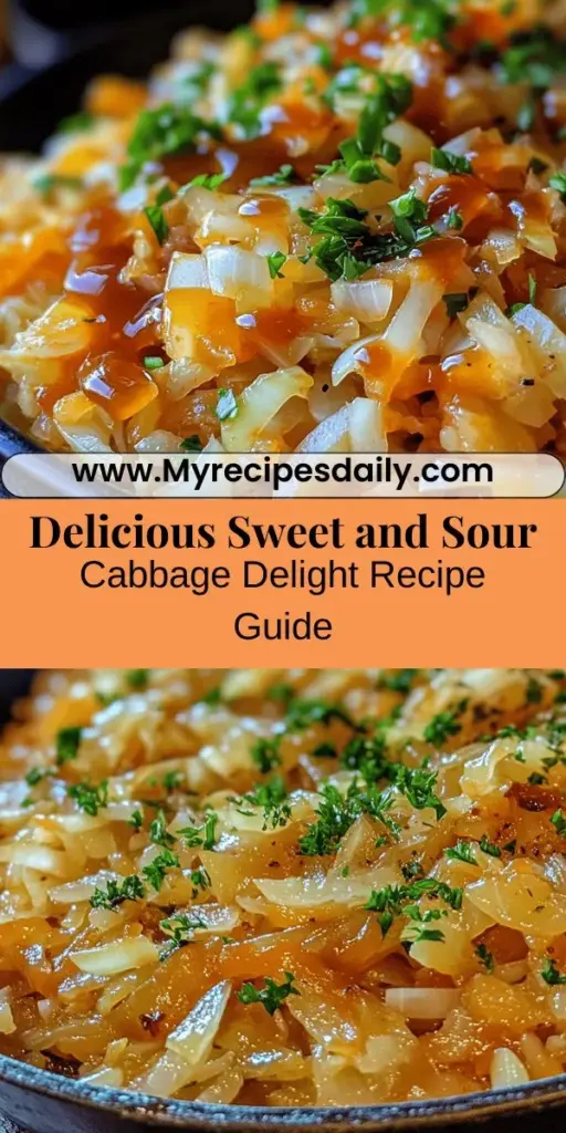 Discover the delicious world of Sweet and Sour Cabbage Delight! This vibrant dish combines crisp cabbage with a perfect balance of sweetness and tanginess, making it a flavorful addition to any meal. Packed with nutrients and easy to prepare, you can enjoy it as a side or a main course. Customize it with seasonal veggies for unique twists. Try this delightful recipe today for a healthy and satisfying experience! #CabbageDelight #HealthyEating #SweetAndSour #Foodie #VegetarianRecipes #CookingTips #HomeCooking