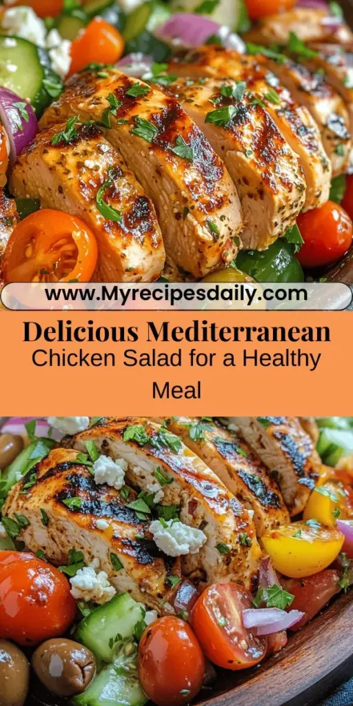 Discover the deliciousness of a Mediterranean Chicken Salad that’s not only nutritious but bursting with vibrant flavors! This colorful dish combines fresh veggies, tender grilled chicken, and tangy feta cheese, making it a perfect meal for lunch or dinner. The Mediterranean diet's healthy ingredients, like olive oil and seasonal produce, promote wellness while tantalizing your taste buds. Explore this versatile recipe and enjoy the health benefits! #MediterraneanDiet #HealthyEating #ChickenSalad #NutritiousMeals #FreshIngredients