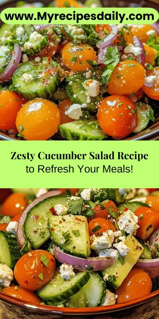 Discover the vibrant flavors of Cucumbers with a BANG! – a refreshing salad packed with crunchy cucumbers, zesty lime, and a delightful kick of spice. Perfect as a side dish, a light lunch, or a stunning appetizer, this easy recipe combines fresh ingredients like cherry tomatoes, avocado, and feta for a nutritious boost. Enjoy the health benefits while tantalizing your taste buds! #HealthyRecipes #Salad #EasyCooking #FreshIngredients #SummerEats #CucumbersWithABang