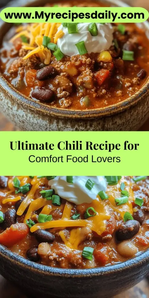 Discover the ultimate chili recipe that promises to warm your soul and impress your friends! This hearty dish combines quality ingredients like beans, tomatoes, and spices, creating a comforting masterpiece perfect for any occasion. Whether you're a fan of classic beef chili or looking for vegetarian options, this recipe can be tailored to your taste. Get ready to dive into the world of chili-making and enjoy every delicious bite! #ChiliRecipe #ComfortFood #HomeCooking #SpicyFood #ChiliNight #RecipeIdeas
