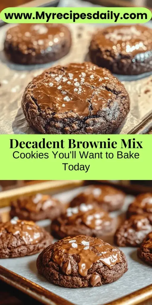 Satisfy your sweet tooth with these Decadent Brownie Mix Cookies! Perfectly merging the rich, fudgy flavor of brownies with the delightful texture of cookies, this easy recipe will have your kitchen smelling divine. Ideal for novice bakers, these treats can be customized with chocolate chips, nuts, or spices for a unique twist. Enjoy a luxurious dessert that’s quick to make and delicious! #BrownieMixCookies #Baking #ChocolateLovers #DessertDelight #EasyRecipes