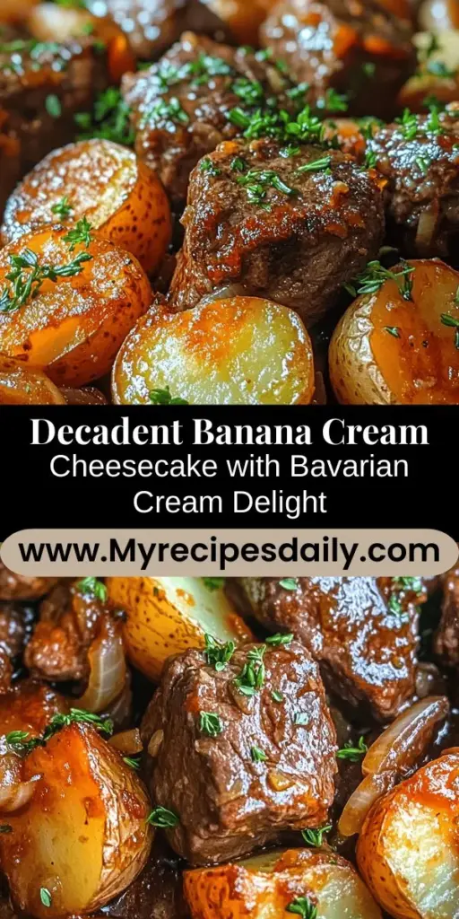 Indulge in the rich and creamy delight of Banana Cream Cheesecake with Bavarian Cream! This decadent dessert layers buttery graham cracker crust, luscious cream cheese mixed with ripe bananas, and a light, airy Bavarian cream. Perfect for special occasions or a sweet treat at home, this recipe balances flavors and textures perfectly. Get ready to impress with this deliciously decadent masterpiece! #BananaCreamCheesecake #DessertRecipe #BavarianCream #BakingJoy #SweetTreats