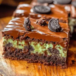 If you’re on the hunt for a dessert that tantalizes the taste buds while also making a striking visual impact, look no further than Triple Layer Fudgy Mint Oreo Brownies. This decadent treat is a symphony of flavors that combines the rich, velvety texture of brownies with the refreshing taste of mint Oreos and a luscious chocolate ganache topping. Each bite delivers an explosion of chocolate intermingled with a cool minty finish, making it an irresistible choice for any dessert lover.