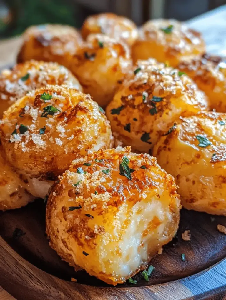 Creamy Potato Puffs with Cheese Delight are a delightful culinary creation that combines the comforting flavors of creamy mashed potatoes and rich cheese into a crispy, golden exterior. This dish is a crowd-pleaser at any gathering, whether it's a family dinner, a casual get-together, or a festive celebration. The allure of these potato puffs lies in their perfectly balanced textures: they are creamy on the inside, cheesy throughout, and satisfyingly crispy on the outside.