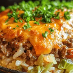 Cabbage Beef Bake Delight is a wholesome and hearty dish that brings together the nourishing elements of cabbage, lean ground beef, and rice into a savory casserole that is both satisfying and nutritious. In today's fast-paced world, integrating vegetables and lean proteins into our daily meals is crucial for maintaining a balanced diet. This recipe not only meets that need but also showcases how easy it can be to prepare a delicious and filling meal with minimal fuss.