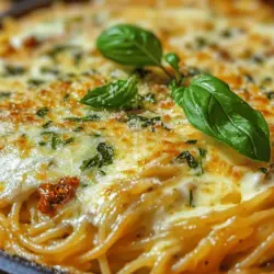If you’re searching for a refined yet comforting pasta dish, look no further than Spaghetti & Spinach with Sun-Dried Tomato Cream Sauce. This delightful recipe masterfully combines the rich, creamy texture of the sauce with the vibrant flavors of sun-dried tomatoes and fresh spinach, resulting in an irresistible dish that pleases the palate. The luscious cream sauce, infused with garlic and the tang of sun-dried tomatoes, envelops perfectly cooked spaghetti for a meal that is both elegant and satisfying.