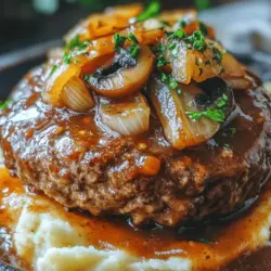 Salisbury Steak is a beloved classic that evokes feelings of warmth and nostalgia, often reminding home cooks of family dinners shared around the table. This Savory Skillet Salisbury Steak recipe takes the traditional dish to new heights, featuring a rich and flavorful mushroom gravy that perfectly complements the juicy beef patties. Ideal for both cozy family gatherings and quick weeknight meals, this recipe is simple yet exceptionally satisfying, making it a must-try for anyone looking to impress their loved ones with a hearty home-cooked meal.