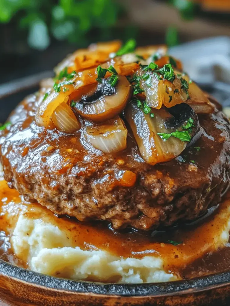 Salisbury Steak is a beloved classic that evokes feelings of warmth and nostalgia, often reminding home cooks of family dinners shared around the table. This Savory Skillet Salisbury Steak recipe takes the traditional dish to new heights, featuring a rich and flavorful mushroom gravy that perfectly complements the juicy beef patties. Ideal for both cozy family gatherings and quick weeknight meals, this recipe is simple yet exceptionally satisfying, making it a must-try for anyone looking to impress their loved ones with a hearty home-cooked meal.