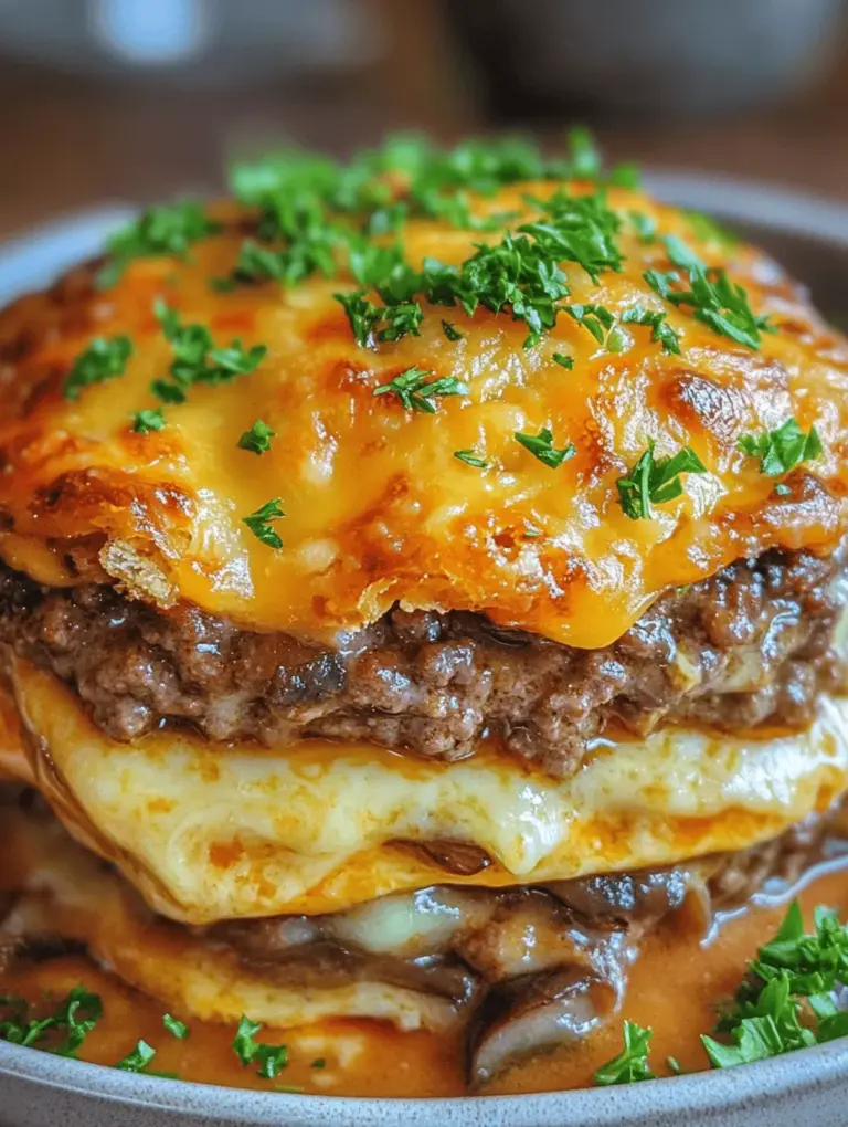 In the realm of comforting home-cooked meals, few dishes can compete with the savory satisfaction of a Mushroom Heaven Hamburger Bake. This delightful recipe combines the hearty richness of ground beef with the earthy flavors of mushrooms, all enveloped in a creamy, cheesy goodness that is sure to satisfy even the pickiest of eaters. Designed to be both simple and indulgent, this bake is the perfect choice for a cozy family dinner or a crowd-pleasing dish for gatherings and potlucks. With minimal preparation and a gourmet finish, the Mushroom Heaven Hamburger Bake brings warmth and joy to any dinner table.