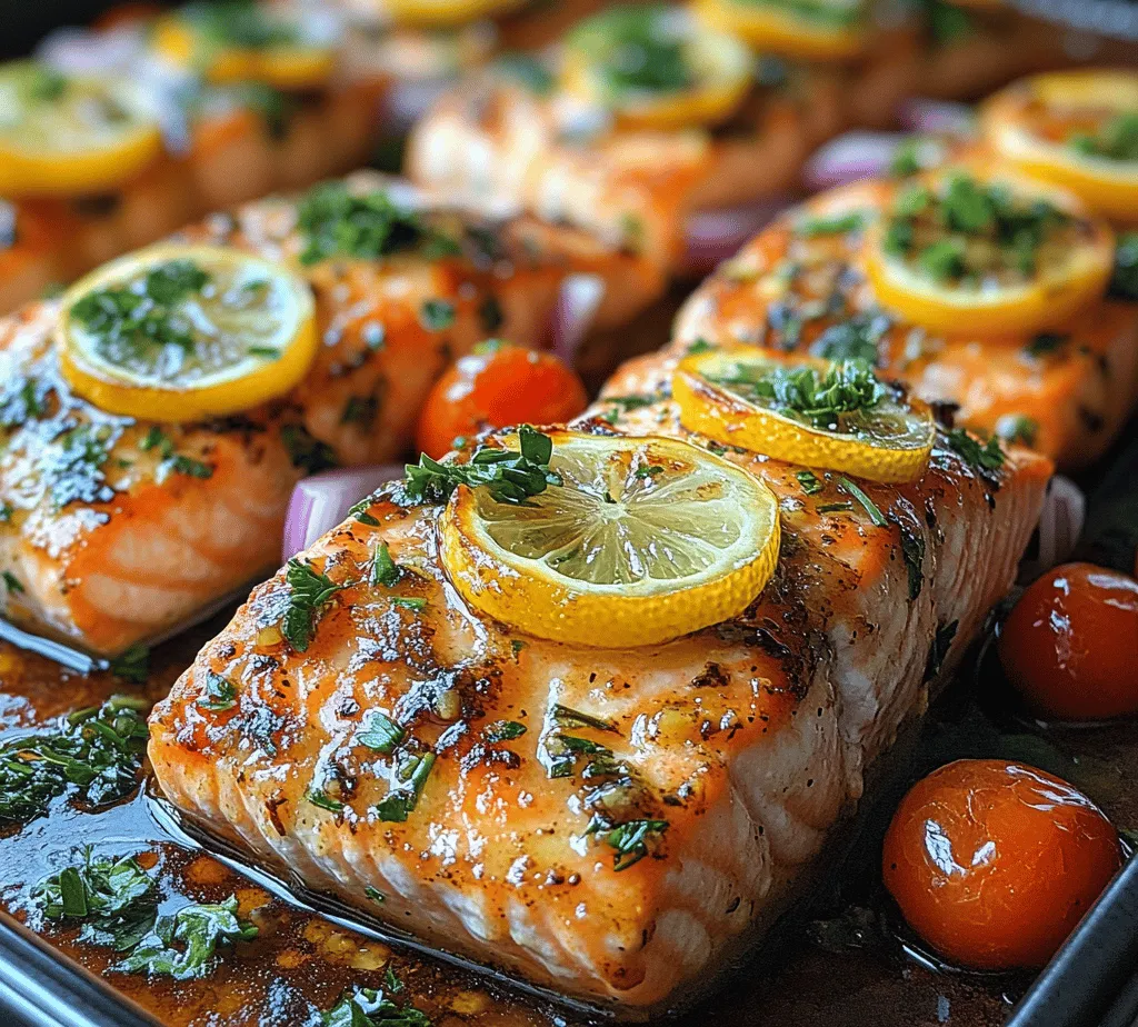 In today's fast-paced world, the concept of sheet pan meals has gained immense popularity among home cooks and busy families. These one-pan wonders offer a perfect solution for those seeking convenience and simplicity without sacrificing flavor or nutrition. The beauty of sheet pan meals lies in their ability to combine proteins and vegetables in a single dish, streamlining both cooking and cleanup. One standout recipe that embodies this approach is <strong>Sheet Pan Garlic Butter Salmon with Veggies</strong>. This dish is not merely a meal; it’s a delightful culinary experience that brings together the rich flavors of salmon and colorful vegetables, making it an ideal choice for busy weeknights or special occasions.” /></p>
</p>
<h3>Preparing the Butter Mixture</h3>
</p>
<p>A well-prepared butter mixture is the heart of this Sheet Pan Garlic Butter Salmon recipe. The balance of flavors is crucial to enhancing the natural taste of the salmon while infusing the vegetables with delightful notes. Begin with unsalted butter, as this allows you to control the saltiness of the final dish.</p>
</p>
<p>Melt about half a cup of butter in a small saucepan over low heat. Once melted, add in freshly minced garlic—approximately 3 to 4 cloves will do the trick. Garlic not only adds a lovely aroma but its flavor deepens as it cooks. To this mixture, incorporate a squeeze of fresh lemon juice, which brightens the dish and cuts through the richness of the butter. A sprinkle of salt and cracked black pepper will elevate the flavor profile, while a teaspoon of dried herbs, such as thyme or dill, brings an earthy note to the mixture. Stir well to combine and set aside, allowing the flavors to meld together.</p>
</p>
<h3>Seasoning the Salmon</h3>
</p>
<p>When it comes to seasoning the salmon, the goal is to enhance its natural flavors without overpowering them. After patting the salmon fillets dry with a paper towel, generously season both sides with salt and pepper. This foundational seasoning is essential for flavor absorption.</p>
</p>
<p>For maximum flavor depth, consider marinating the salmon in the garlic butter mixture for about 15-30 minutes before cooking. This step allows the fish to absorb the garlic and herb flavors while the butter helps to keep it moist during the baking process. If you’re short on time, simply brushing the seasoned butter over the fillets right before baking will also yield delicious results.</p>
</p>
<h3>Preparing the Vegetables</h3>
</p>
<p>Choosing the right vegetables is key to achieving a perfect texture and taste balance. For this recipe, a mix of asparagus, cherry tomatoes, and baby potatoes works beautifully. The asparagus offers a tender crunch, tomatoes provide sweetness, and potatoes add heartiness to the dish.</p>
</p>
<p>Before arranging everything on the baking sheet, prepare the vegetables. Trim the ends off the asparagus and cut the baby potatoes in half. This ensures they cook evenly and quickly. Toss the vegetables in a small bowl with a couple of tablespoons of the garlic butter mixture, along with a pinch of salt and pepper. This step is vital; it not only seasons the vegetables but also ensures they will cook beautifully alongside the salmon, soaking up the flavors of the garlic butter.</p>
</p>
<h3>Arranging on the Baking Sheet</h3>
</p>
<p>To achieve optimal cooking results, proper arrangement of the salmon and vegetables on the baking sheet is critical. Preheat your oven to 400°F (200°C) while you prepare. Line a large baking sheet with parchment paper for easy cleanup and to prevent sticking.</p>
</p>
<p>Start by placing the seasoned vegetables on one side of the baking sheet, ensuring they are spaced out evenly to allow for proper roasting. This spacing helps achieve that perfect caramelization, giving your vegetables a slightly crispy exterior while keeping the insides tender. Next, lay the salmon fillets on the opposite side of the baking sheet. Brush the remaining garlic butter mixture generously over each fillet for added flavor and moisture.</p>
</p>
<h3>Baking</h3>
</p>
<p>Now it’s time to bake your Sheet Pan Garlic Butter Salmon and Veggies. Slide the baking sheet into the preheated oven and bake for about 15-20 minutes. The exact baking time can vary depending on the thickness of the salmon fillets and the size of the vegetables.</p>
</p>
<p>To check for doneness, use a fork to gently flake the salmon at its thickest part. Perfectly cooked salmon should flake easily and have an internal temperature of 145°F (63°C). The vegetables should be tender yet still vibrant in color. If the salmon is cooked but the vegetables need more time, you can remove the salmon and allow the vegetables to roast for an additional 5 minutes.</p>
</p>
<h3>Garnishing</h3>
</p>
<p>Presentation matters, especially when it comes to impressing family or guests. After removing the baking sheet from the oven, let it cool for a minute before plating. A sprinkle of fresh herbs, such as chopped parsley or chives, adds a pop of color and freshness. A lemon wedge on the side not only enhances the visual appeal but also allows diners to add a fresh squeeze of lemon juice for an extra zing.</p>
</p>
<h3>Customization Options</h3>
</p>
<p>One of the best aspects of the Sheet Pan Garlic Butter Salmon with Veggies is its versatility. You can easily swap out vegetables based on what you have on hand or what’s in season. Zucchini, bell peppers, and broccoli are excellent substitutes that will also roast beautifully in the oven.</p>
</p>
<p>For those looking to cater to different dietary preferences, consider adjusting the seasonings. For a spicy kick, add a dash of cayenne pepper or smoked paprika to the butter mixture. If you’re aiming for a Mediterranean twist, incorporate oregano and replace the lemon with a splash of balsamic vinegar for a tangy finish.</p>
</p>
<h3>Cooking Tips for Perfect Salmon</h3>
</p>
<p>Achieving perfectly cooked salmon can seem daunting, but with a few tips, it becomes a breeze.</p>
</p>
<p><strong>Understanding Doneness</strong>: Knowing when salmon is perfectly cooked is a skill that can be honed over time. Salmon is considered done when it reaches an internal temperature of 145°F (63°C) but will continue to cook slightly after being removed from heat.</p>
</p>
<p><strong>Flaking Test</strong>: A simple method to check for doneness is the flaking test. Insert a fork into the thickest part of the salmon and gently twist. If it flakes easily, it’s done. If it still looks translucent and does not flake, it needs more time.</p>
</p>
<p><strong>Avoiding Overcooking</strong>: Overcooked salmon can become dry and unappetizing. To prevent this, consider reducing the baking time slightly if your fillets are on the thinner side. Keep a close eye on the salmon during the last few minutes of baking to ensure it remains moist and tender.</p>
</p>
<h3>Serving Suggestions</h3>
</p>
<p>When it comes to serving your Sheet Pan Garlic Butter Salmon and Veggies, presentation can elevate the dining experience. Arrange the salmon and vegetables attractively on a plate, allowing the vibrant colors to shine. Pair the dish with a light side salad or a grain like quinoa or brown rice to round out the meal.</p>
</p>
<p>For beverage pairings, a crisp white wine such as Sauvignon Blanc or a light Pinot Grigio complements the dish beautifully. If you prefer non-alcoholic options, consider serving sparkling water with a slice of lemon or lime for a refreshing contrast.</p>
</p>
<h3>Health Considerations</h3>
</p>
<p>This recipe aligns well with various dietary considerations. It is gluten-free and low in carbohydrates, making it an excellent choice for those following these diets. The inclusion of salmon provides a high dose of omega-3 fatty acids, which are beneficial for heart health. Additionally, the colorful vegetables contribute vitamins, minerals, and fiber, promoting overall well-being.</p>
</p>
<p>Cooking at home allows you to control the ingredients and portion sizes, making it a healthier alternative to dining out. This dish is not only nutritious but also quick to prepare, demonstrating that healthy eating can be both convenient and delicious.</p>
</p>
<h3>Conclusion</h3>
</p>
<p>The Sheet Pan Garlic Butter Salmon with Veggies is a perfect blend of flavor, nutrition, and convenience. This dish showcases the beauty of cooking at home: the ability to create a meal that is not only satisfying but also packed with wholesome ingredients. With its easy preparation and minimal cleanup, it is ideal for busy weeknights or an elegant weekend dinner.</p>
</p>
<p>As you explore your culinary creativity, remember that cooking can be simple and rewarding. Dive into variations and customize the recipe to suit your tastes or dietary needs. Whether you are entertaining guests or enjoying a quiet meal at home, this dish promises to deliver delectable flavors and a delightful dining experience. So, gather your ingredients and get ready to savor the amazing combination of garlic butter salmon and vibrant veggies. Enjoy!</p>
</div>