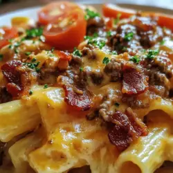 In the world of culinary creations, comfort food is often a source of solace, warmth, and satisfaction. It evokes memories of family gatherings, lazy weekends, and cozy nights in. The Loaded Bacon Cheeseburger Alfredo Pasta takes this concept to a new level, offering an enticing twist on traditional comfort food. This dish successfully melds the beloved flavors of a classic cheeseburger with the creamy richness of Alfredo pasta, creating a delightful fusion that is sure to please both pasta lovers and burger enthusiasts alike.