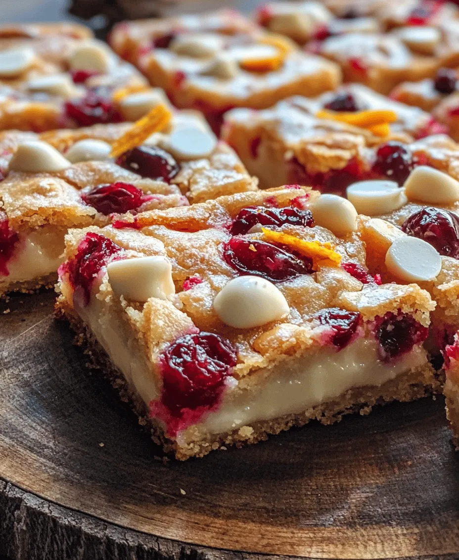 Shortbread has a long-standing history, originating in Scotland in the 12th century. Traditionally made with just three ingredients—flour, sugar, and butter—shortbread is celebrated for its crumbly texture and rich flavor. The beauty of shortbread bars lies in their simplicity; they require minimal effort yet deliver maximum satisfaction. With the addition of vibrant cranberries and optional white chocolate, these bars elevate the classic shortbread into a festive treat that embodies the flavors of the season.