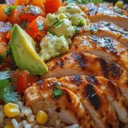 At the heart of our Flavor-Packed Street Corn Chicken Rice Bowl is the boneless, skinless chicken thighs. These cuts of meat are favored for their rich flavor and tenderness, making them an excellent choice for grilling. Unlike chicken breasts, which can dry out easily, thighs retain moisture and provide a juicy bite that complements the other components of the dish. Plus, they absorb marinades beautifully, enhancing the overall taste.