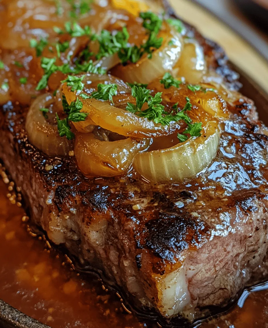 Comfort food has a unique ability to evoke feelings of warmth, nostalgia, and togetherness. It is that familiar scent wafting through the kitchen that draws family members to the dinner table, creating an atmosphere of connection and shared experience. Among the classic dishes that epitomize comfort food, <strong>Sizzling Onion Gravy Smothered Steak</strong> stands out as a hearty, flavorful masterpiece, perfect for family dinners or special occasions. This dish not only nourishes the body but also comforts the soul, making it a favorite for many home cooks.” /></p>
</p>
<h3>Cooking the Onions</h3>
</p>
<p>The first step to creating the perfect Sizzling Onion Gravy Smothered Steak is cooking the onions. This is where the magic begins, transforming simple ingredients into a savory sensation. To achieve perfectly caramelized onions, start by slicing your onions into thin, even pieces. Use yellow or sweet onions, as they provide the ideal balance of sweetness and flavor.</p>
</p>
<h4>Techniques for Achieving Perfect Caramelization</h4>
</p>
<p>1. <strong>Use Low Heat</strong>: Begin by heating a skillet over medium-low heat. This allows the onions to cook slowly and evenly, releasing their natural sugars without burning.</p>
</p>
<p>2. <strong>Add Fat</strong>: Incorporate a generous amount of butter or oil (or a combination of both) to your skillet. The fat helps to transfer heat and prevents sticking, allowing the onions to caramelize beautifully.</p>
</p>
<p>3. <strong>Stir Frequently</strong>: While it may be tempting to leave the onions to cook unattended, stirring them every few minutes ensures even cooking and prevents any uneven burning.</p>
</p>
<p>4. <strong>Be Patient</strong>: Caramelization is a process that takes time. Expect to cook the onions for at least 20-30 minutes. As they cook, they will turn a deep golden brown and develop a sweet flavor that forms the backbone of your gravy.</p>
</p>
<h4>The Role of Garlic in Enhancing the Flavor Profile</h4>
</p>
<p>Adding garlic to your caramelized onions elevates the dish to another level. Once the onions are perfectly caramelized, introduce minced garlic into the skillet. Garlic, when cooked just until fragrant, adds depth and richness to the gravy without overpowering the sweetness of the onions. Sauté the garlic for about 1-2 minutes, ensuring it becomes aromatic but does not brown, as burnt garlic can impart a bitter taste.</p>
</p>
<h3>Crafting the Gravy</h3>
</p>
<p>With the onions and garlic ready, it’s time to craft the gravy that will smother your steak in luscious flavor.</p>
</p>
<h4>How to Combine Ingredients Effectively for Maximum Flavor</h4>
</p>
<p>To build your gravy, first, create a roux by sprinkling flour over the caramelized onions and garlic. Stir it in well to coat the onions and allow it to cook for another minute. This step is crucial as it creates a flavorful base for your gravy while helping to thicken it later on.</p>
</p>
<p>Next, gradually pour in beef broth or stock, whisking continuously to prevent lumps. The broth will deglaze the pan, lifting any flavorful brown bits stuck to the skillet. This process enhances the gravy’s depth, adding a rich umami character that perfectly complements the steak.</p>
</p>
<h4>Tips for Simmering and Allowing Flavors to Meld</h4>
</p>
<p>Once you’ve incorporated the broth, bring the mixture to a gentle simmer. Allow it to simmer for about 10-15 minutes, stirring occasionally. This simmering period allows the flavors to meld beautifully, creating a rich and cohesive sauce. Taste and adjust seasoning with salt, pepper, and perhaps a dash of Worcestershire sauce for an additional layer of flavor.</p>
</p>
<h3>Thickening the Gravy</h3>
</p>
<p>To achieve the desired consistency for your gravy, you may need to thicken it further.</p>
</p>
<h4>When and How to Use Cornstarch for Gravy Consistency</h4>
</p>
<p>If your gravy is too thin after simmering, consider using cornstarch as a thickening agent. In a small bowl, mix equal parts cornstarch and cold water to create a slurry. Gradually whisk this mixture into the simmering gravy, stirring continuously. Allow it to cook for an additional 2-3 minutes until it thickens to your liking.</p>
</p>
<h4>Alternative Methods for Thickening if Desired</h4>
</p>
<p>If you prefer not to use cornstarch, you can also thicken the gravy by simmering it uncovered for a more extended period to reduce it naturally. Alternatively, you can mash a portion of the caramelized onions into the gravy to create a thicker texture, adding both body and flavor.</p>
</p>
<h3>Serving Suggestions</h3>
</p>
<p>Now that your Sizzling Onion Gravy and steak are ready, it’s time to think about presentation and accompaniments that will elevate your meal.</p>
</p>
<h4>Plate Presentation Techniques</h4>
</p>
<p>For an appealing plate presentation, start with a generous portion of the steak placed slightly off-center on the plate. Spoon the rich onion gravy generously over the steak, allowing it to cascade down the sides. Use a side of the plate for your accompanying vegetables to create a balanced and visually appealing dish.</p>
</p>
<h4>Ideas for Garnishing with Parsley and Other Herbs</h4>
</p>
<p>To add a pop of color, sprinkle freshly chopped parsley over the dish. Not only does this garnish enhance the visual appeal, but it also adds a hint of freshness that contrasts beautifully with the rich gravy. Thyme or chives can also be excellent alternatives for garnishing, each providing a unique flavor profile.</p>
</p>
<h4>Suggestions for Side Dishes that Complement the Steak and Gravy</h4>
</p>
<p>For side dishes, consider classic pairings that complement the robust flavors of the steak and gravy. Here are a few suggestions:</p>
</p>
<p>– <strong>Mashed Potatoes</strong>: Creamy mashed potatoes are an ideal accompaniment, as they absorb the gravy beautifully.</p>
<p>– <strong>Green Beans</strong>: Steamed or sautéed green beans add a fresh, crisp contrast to the rich dish.</p>
<p>– <strong>Roasted Vegetables</strong>: Seasonal roasted vegetables can add color and texture to your plate.</p>
</p>
<h3>Pairing Beverages</h3>
</p>
<p>Choosing the right beverage can enhance your dining experience. For a well-rounded meal, consider pairing your Sizzling Onion Gravy Smothered Steak with a full-bodied red wine, such as a Cabernet Sauvignon or a Malbec, which complements the richness of the meat and gravy.</p>
</p>
<p>If you prefer a non-alcoholic option, a refreshing sparkling water with a slice of lemon can cleanse the palate between bites, allowing you to fully appreciate the flavors of the dish.</p>
</p>
<h3>Nutritional Information</h3>
</p>
<p>When prepared thoughtfully, Sizzling Onion Gravy Smothered Steak can be a nutritious meal option that provides essential nutrients.</p>
</p>
<h4>Breakdown of Calories, Proteins, Fats, and Carbohydrates per Serving</h4>
</p>
<p>A typical serving of this dish (steak with onion gravy) contains approximately:</p>
</p>
<p>– <strong>Calories</strong>: 500-600 calories (depending on the cut of steak and serving size)</p>
<p>– <strong>Protein</strong>: 40-50 grams</p>
<p>– <strong>Fat</strong>: 25-30 grams</p>
<p>– <strong>Carbohydrates</strong>: 20-25 grams (primarily from the onions and any added flour)</p>
</p>
<h4>Discussion on the Balance of Flavors and Nutrients</h4>
</p>
<p>This dish is well-balanced, offering a hearty source of protein from the steak, healthy fats from the cooking oils or butter, and carbohydrates from the onions. The combination of flavors from the caramelized onions, garlic, and spices create a satisfying meal that can be enjoyed as part of a well-rounded diet.</p>
</p>
<h3>Conclusion</h3>
</p>
<p>Sizzling Onion Gravy Smothered Steak is not only a delightful culinary creation but also an embodiment of comfort food at its finest. The rich flavors of caramelized onions and savory gravy enhance the tenderness of the steak, creating a dish that is both indulgent and satisfying.</p>
</p>
<p>With its straightforward preparation and the ability to impress guests or family, this recipe deserves a place in your meal rotation. Whether served for a special occasion or a weeknight dinner, the combination of flavors and textures will undoubtedly foster appreciation for homemade cooking.</p>
</p>
<p>So, gather your ingredients and embark on the journey of making this delicious dish, allowing yourself to savor each rich bite of Sizzling Onion Gravy Smothered Steak. Enjoy the satisfaction that comes from creating and sharing a hearty meal with loved ones.</p>
</div>