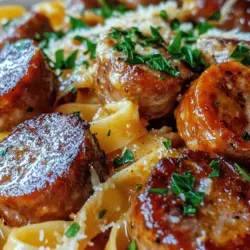 Garlic Butter Sausage Bites with Creamy Parmesan Pasta is a dish that brilliantly marries bold flavors with comforting textures, making it a favorite for both busy weeknights and special occasions. Imagine tender bites of sausage infused with the aromatic essence of garlic and butter, paired with a luxuriously creamy pasta coated in rich Parmesan cheese. This dish is not only delicious but also incredibly easy to prepare, allowing you to whip up a fantastic meal in no time.