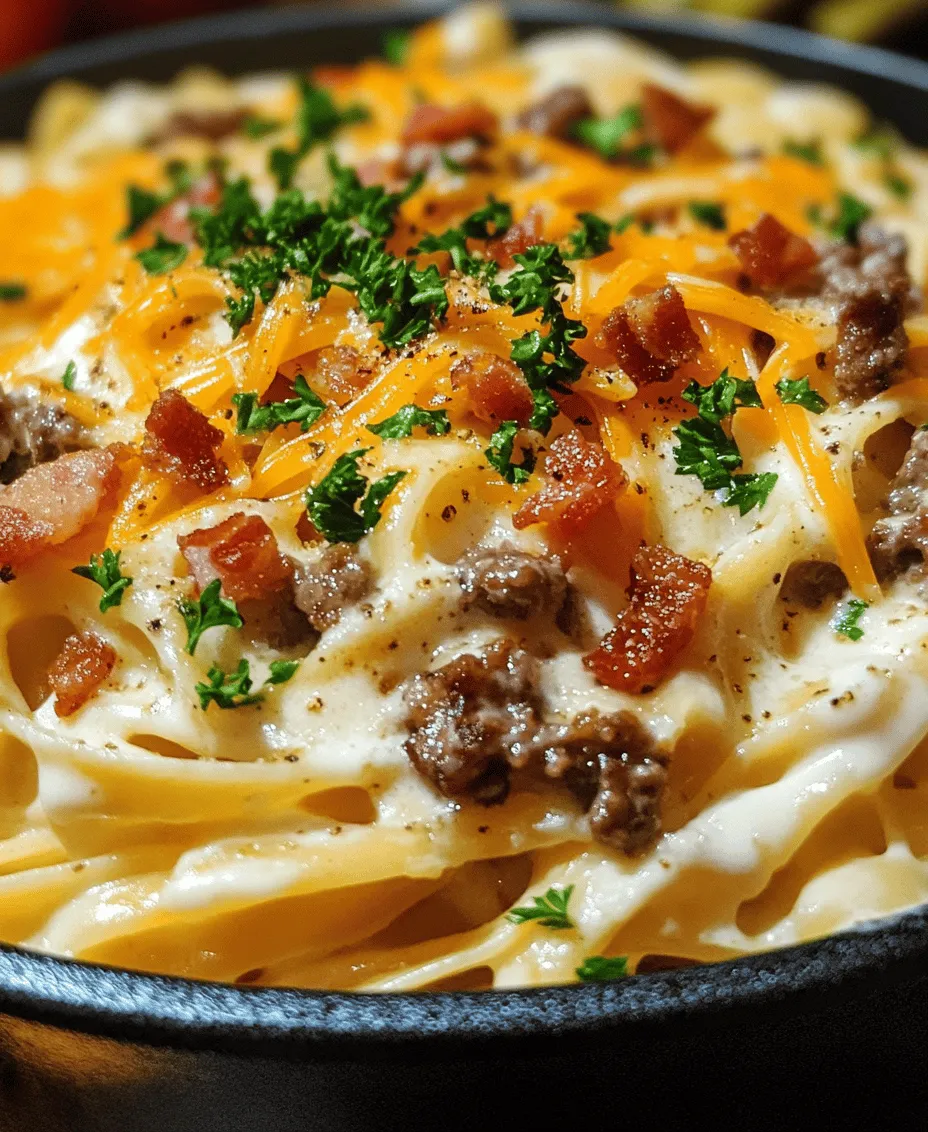Imagine biting into a juicy bacon cheeseburger, the savory beef melding perfectly with crispy bacon and melted cheese, all while digging into a creamy, rich Alfredo pasta. This Loaded Bacon Cheeseburger Alfredo Pasta recipe brings together the best of both worlds, creating a dish that is not just comforting but also incredibly satisfying. This fusion of classic comfort foods speaks to both the burger lover and the pasta enthusiast, making it a hit for family dinners or casual gatherings with friends.