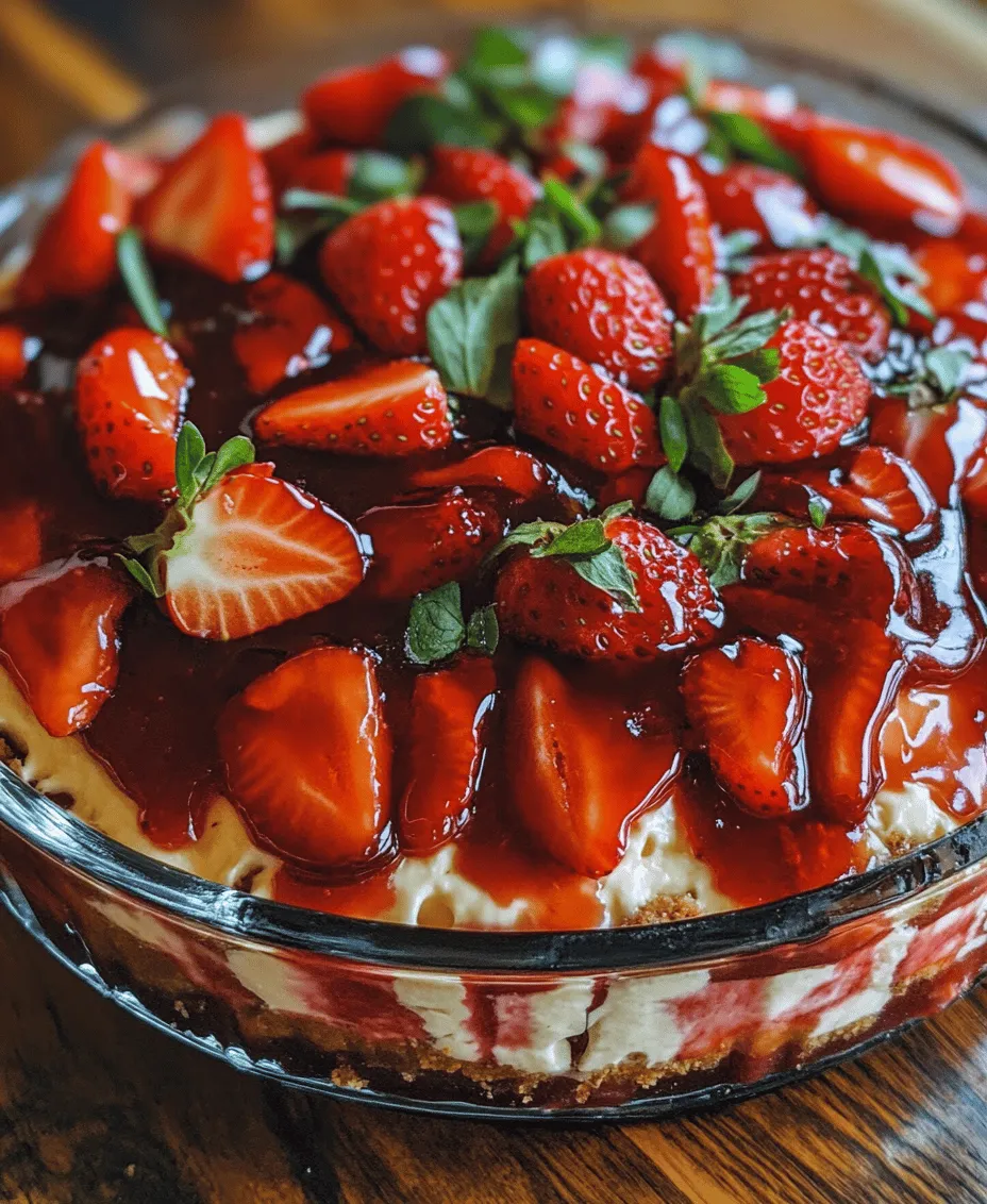 Welcome to the sweet and creamy world of desserts, where indulgence meets simplicity in our delightful Strawberry Cheesecake Lush. This no-bake recipe is a game-changer for dessert lovers seeking a visually stunning and delicious treat without the fuss of baking. With its vibrant layers of fresh strawberries and a luscious creamy cheesecake filling, this dessert is not only easy to prepare but also perfect for any occasion—be it a summer gathering, a celebratory event, or a cozy night in.