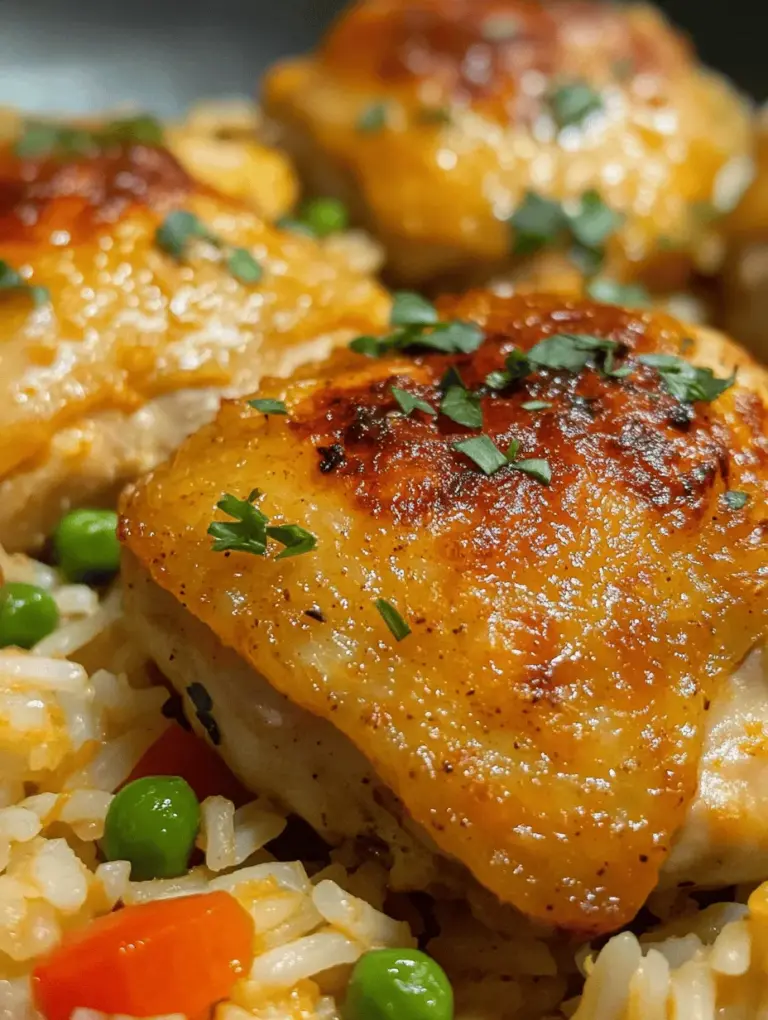 In the realm of comforting home-cooked meals, few dishes hold the same warm, inviting appeal as a well-prepared chicken and rice. This Flavorful One-Pan Oven Baked Chicken and Rice recipe embodies everything that makes a meal truly satisfying: tender chicken thighs, aromatic rice, and a medley of vegetables, all harmoniously baked together in one pan. Not only is this dish rich in flavor, but it also simplifies the cooking process by minimizing cleanup time, making it an ideal choice for busy weeknights or family gatherings.