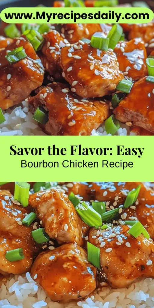 Discover the delicious world of Bourbon Chicken Delight, a comforting and flavorful dish that combines sweet, savory, and slightly spicy notes. This recipe features tender chicken thighs marinated in a rich bourbon sauce, enhanced with soy sauce, brown sugar, and aromatic spices. Perfect for family dinners or gatherings, this dish promises a delightful experience with every bite. Serve it over jasmine or basmati rice with steamed vegetables for a complete meal that impresses. Enjoy the burst of flavors and the joy of home cooking!