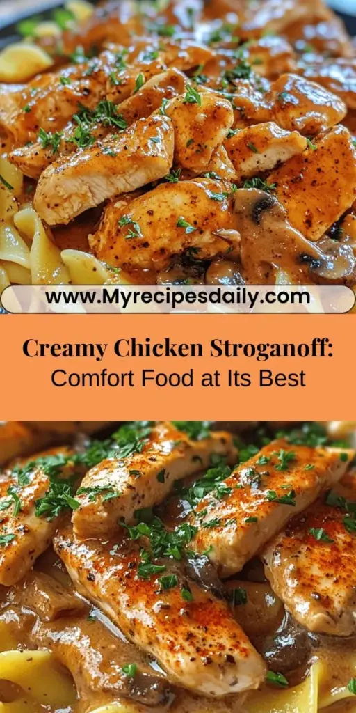 Discover the warmth and satisfaction of creamy chicken stroganoff, a beloved comfort food that evokes cherished memories. With tender chicken, sautéed mushrooms, and a rich, creamy sauce, this classic dish is quick to prepare in under 30 minutes, making it perfect for busy weeknights. Versatile and adaptable, it pairs beautifully with noodles or rice and allows for creative twists, ensuring every bite is deliciously satisfying. Bring comfort home with this delightful recipe!