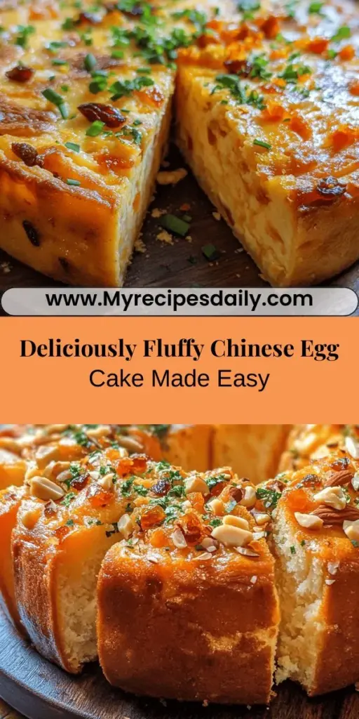 Discover the magic of Fluffy Chinese Egg Cake, a beloved dessert known for its light and airy texture. This simple recipe combines eggs, sugar, milk, and flour to create a moist and delightful treat, perfect for celebrations and everyday enjoyment. With minimal ingredients and straightforward steps, anyone can master this ethereal cake, which pairs wonderfully with tea or fresh fruits. Try adding nuts or dried fruits for an extra touch of flavor and texture. Enjoy a slice and experience a piece of Chinese culinary tradition!