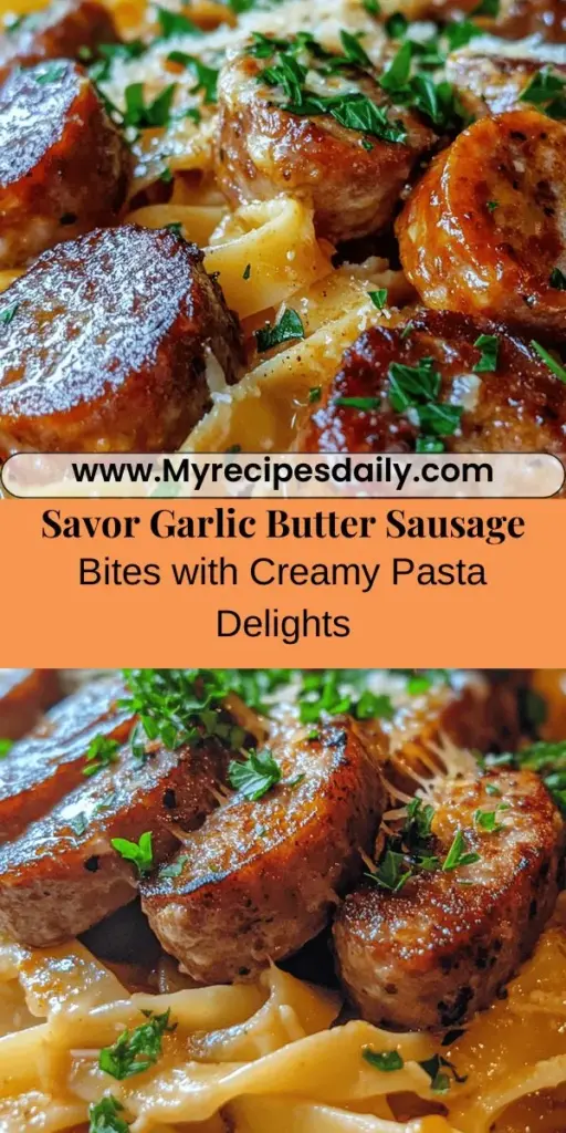 Discover the delicious flavors of Garlic Butter Sausage Bites with Creamy Parmesan Pasta! This quick and easy recipe features tender sausage infused with aromatic garlic and butter, paired perfectly with a rich creamy pasta sauce made from heavy cream and freshly grated Parmesan. Ideal for weeknight dinners or entertaining guests, this dish combines accessible ingredients and mouthwatering flavors that everyone will love. Get ready to impress your family and friends with this satisfying meal!