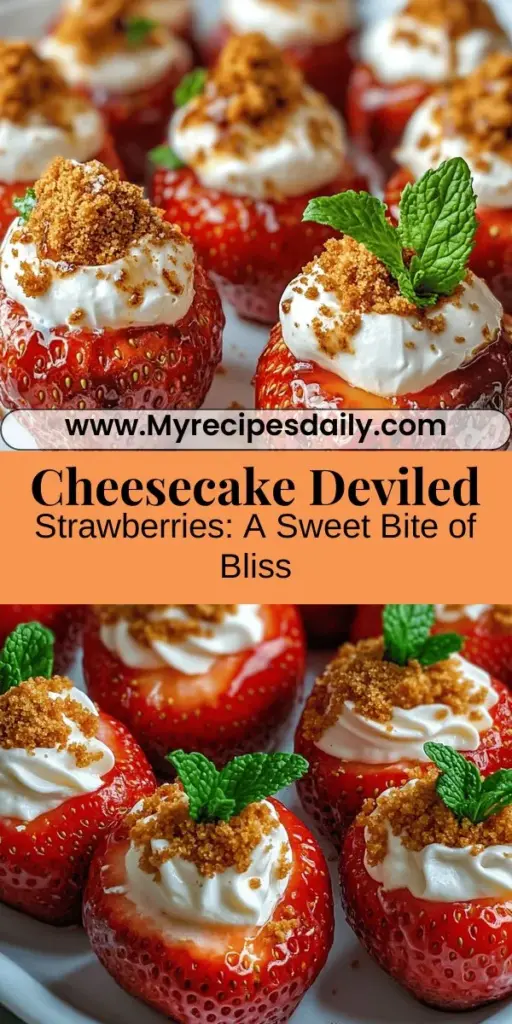 Indulge in the sweet delight of Cheesecake Deviled Strawberries, a fun twist on classic cheesecake. These bite-sized treats combine ripe strawberries with a creamy cheesecake filling, making them perfect for any occasion. Easy to make and customizable, you can add flavors like lemon zest or chocolate for a unique twist. Enjoy the health benefits of strawberries while satisfying your sweet cravings. Learn how to create these stunning desserts that will wow your guests!