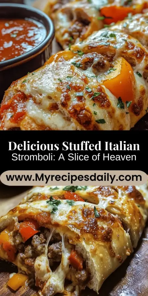 Discover the deliciousness of homemade Stuffed Italian Stromboli! This versatile dish combines pizza flavors in a portable, shareable form, perfect for gatherings or cozy nights in. Customize with your choice of cheeses, meats, and veggies for a unique twist. Follow our easy step-by-step guide to create a golden, flaky, and mouthwatering Stromboli that will impress everyone. Enjoy and share the joy of Italian cooking! #Stromboli #ItalianFood #HomemadeBaking #ComfortFood #CookingAtHome #Foodie