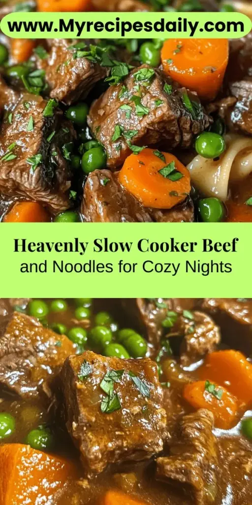 Discover the ultimate comfort food with Slow Cooker Beef and Noodles. This hearty dish features tender beef chuck roast simmered to perfection in savory broth alongside fresh vegetables and egg noodles, creating a deliciously satisfying meal. Perfect for busy weeknights or family gatherings, this recipe is all about ease and flavor. Just set your slow cooker and enjoy the warm, inviting aromas that fill your home while the magic happens. Dive into a bowl of cozy goodness today!