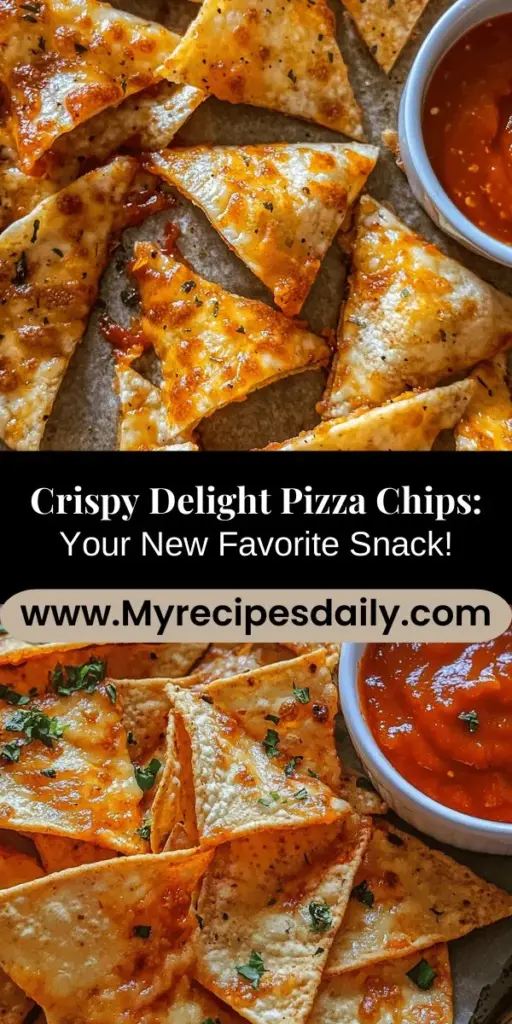 Discover the ultimate snack with Crispy Delight Pizza Chips, a tasty twist on traditional pizza that's perfect for any gathering! These easy-to-make chips combine your favorite pizza flavors with a satisfying crunch, making them ideal for game days, movie nights, or a quick at-home treat. With just a few simple ingredients, including tortillas and your choice of pizza sauce, you can craft a fun, shareable snack that everyone will love. Explore different toppings and sauces for endless creativity and flavor. Elevate your snacking experience today!