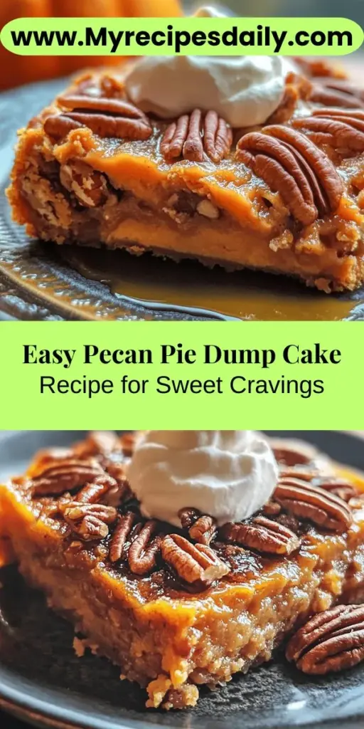 Discover the magic of Pecan Pie Dump Cake Delight, a simple yet scrumptious dessert that combines the rich flavors of traditional pecan pie with the effortless preparation of a dump cake. Perfect for gatherings or cozy nights in, this one-pan wonder requires just a few ingredients like yellow cake mix, pecans, and your choice of sweet potato or pumpkin puree. The result is a warm, comforting dessert that's sure to delight your family and friends. Enjoy it warm with ice cream or whipped cream for an irresistible treat!