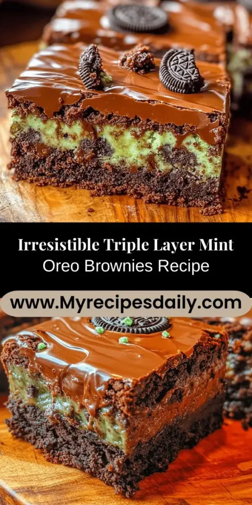 Discover the perfect dessert with Triple Layer Fudgy Mint Oreo Brownies, a delightful blend of chocolate richness and minty freshness. These indulgent brownies feature a fudgy base, a creamy mint Oreo layer, and a decadent chocolate ganache topping. Ideal for any occasion, they are sure to impress family and friends with their stunning layers and explosive flavors. Follow our step-by-step guide to create this unforgettable treat and elevate your dessert game!