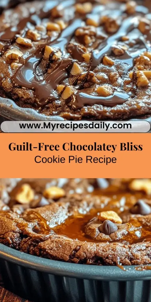 Indulge in the delightful taste of Chocolatey Bliss Cookie Pie, a nutritious dessert that satisfies your sweet cravings without the guilt! This recipe features wholesome ingredients like almond flour, oats, and natural sweeteners, ensuring a deliciously balanced treat. Packed with flavor and health benefits, this cookie pie is perfect for everyone, whether you're health-conscious or just looking for a decadent dessert. Enjoy it with a scoop of ice cream or fresh berries for an unforgettable experience!