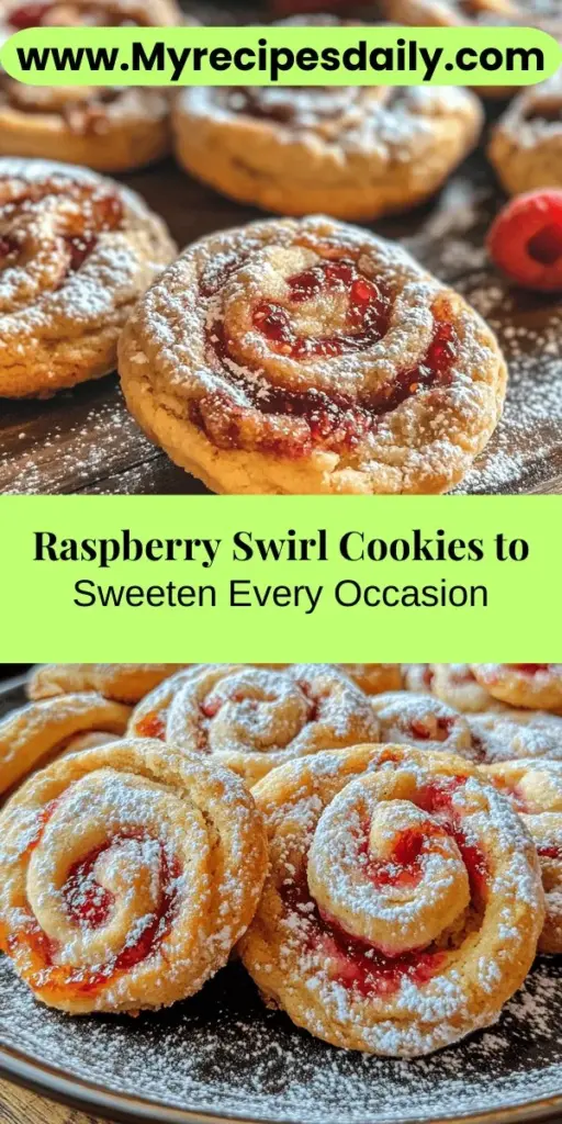 Discover the magic of baking with our Raspberry Swirl Cookies! These delightful treats feature a rich buttery base with vibrant raspberry preserves that create a beautiful swirl and tantalizing flavor. Perfect for any occasion, from casual snacks to festive gatherings, they are sure to impress. Get ready to enjoy a fun baking adventure that results in stunning cookies everyone will love! Try this recipe today! #RaspberryCookies #BakingJoy #SweetTreats #HomemadeCookies #CookieRecipe #BakingFromScratch