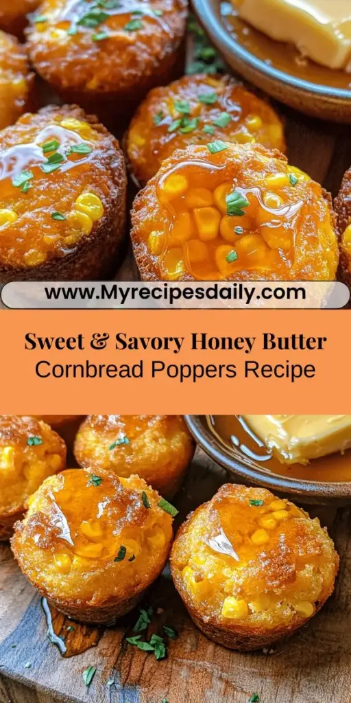 Discover the delicious world of Southern-style honey butter cornbread poppers! These bite-sized treats bring all the warmth of traditional cornbread with a fun twist. Their crispy golden exterior encases a fluffy, sweet interior, enhanced by rich honey butter. Perfect for snacks, sides, or gatherings, these versatile poppers can be served alone or paired with savory dips and hearty soups. Experience the comfort of Southern cuisine and create memorable moments around the table!