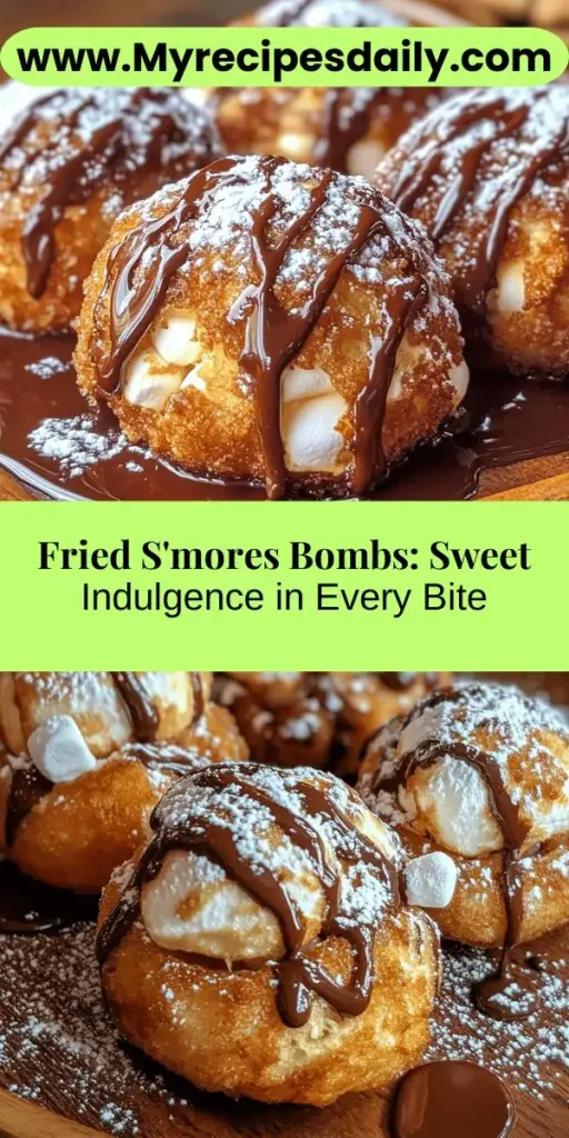 Indulge in the delightful twist of Heavenly Fried S'mores Bombs, a perfect fusion of crispy, golden pastry and gooey chocolate-marshmallow filling. Ideal for gatherings or cozy nights at home, this dessert combines beloved flavors from the classic campfire treat with an exciting frying technique. Get step-by-step instructions, tips for perfecting your frying game, and suggestions for delicious variations that will impress your guests and satisfy your sweet cravings!