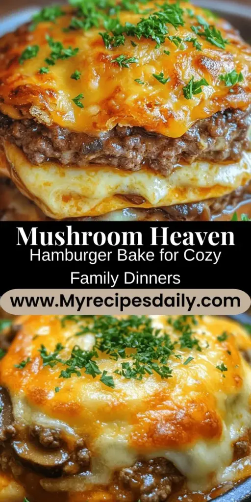 Experience the warmth and comfort of the Mushroom Heaven Hamburger Bake, a hearty dish that combines ground beef, savory mushrooms, and creamy cheese for a delightful, crowd-pleasing meal! Perfect for family dinners or potlucks, this recipe is simple to prepare and guarantees a satisfying result. Bring everyone together with this comforting favorite that nourishes not just the body, but the soul! #ComfortFood #MushroomHeaven #EasyRecipes #FamilyDinner #BakedGoodness #SavoryDelights