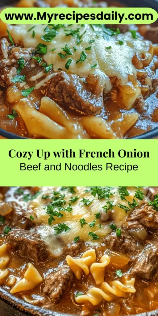 Indulge in the comforting flavors of French Onion Beef and Noodles, a delicious dish that combines caramelized onions, tender beef, and hearty egg noodles. Perfect for chilly evenings or family gatherings, this recipe evokes the warmth of home-cooked meals. With slow-cooked ingredients and a cheesy finish, it’s a cozy classic that will surely satisfy your cravings. Discover its origins, ingredient breakdown, and easy preparation steps to make this delightful meal tonight!