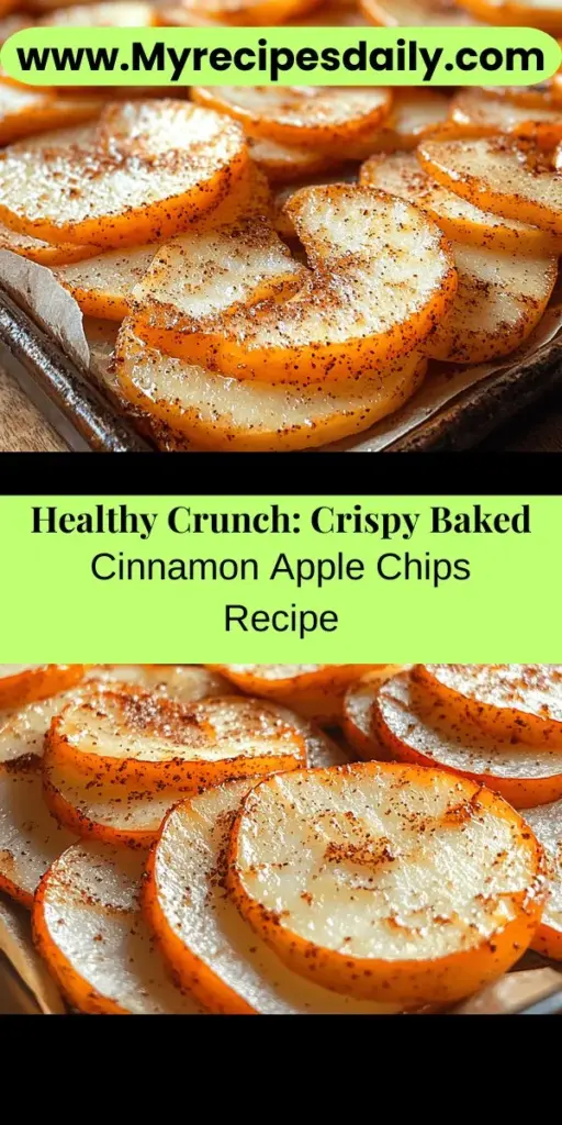 Discover the perfect blend of health and flavor with Crispy Baked Cinnamon Apple Chips. This simple recipe transforms fresh apples into a crunchy, guilt-free snack that's naturally sweetened and spiced with warm cinnamon. Ideal for kids and adults alike, these homemade chips are an excellent alternative to store-bought snacks. With minimal ingredients and easy preparation, enjoy a delicious treat that satisfies your cravings while boosting your nutrition. Elevate your snacking game today!