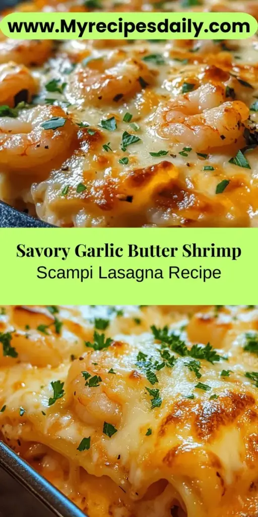 Discover the indulgent delights of Garlic Butter Shrimp Scampi Lasagna, a unique twist on the classic Italian dish that seafood lovers will adore. This recipe layers tender pasta with fresh shrimp cooked in a luscious garlic butter sauce, complemented by creamy cheeses and a hint of lemon. Easy to prepare and bursting with flavor, this lasagna transforms any meal into a memorable feast, perfect for gatherings or a cozy dinner at home. Dive into this culinary adventure and impress your family and friends!
