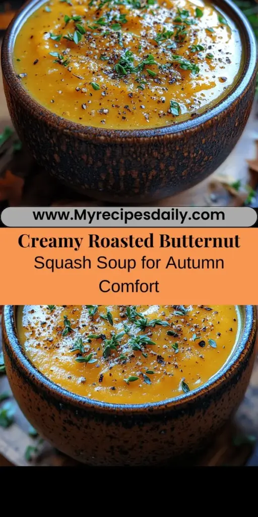 Warm up this autumn with a delicious bowl of roasted butternut squash soup! This creamy comfort dish captures the essence of the season, showcasing the vibrant flavors of roasted squash, aromatic spices, and a hint of sweetness from apples. Packed with nutrients and perfect for cozy evenings, this soup is not just a meal—it's an experience. Discover how to create this seasonal delight that nourishes the body and warms the soul. Enjoy every spoonful!