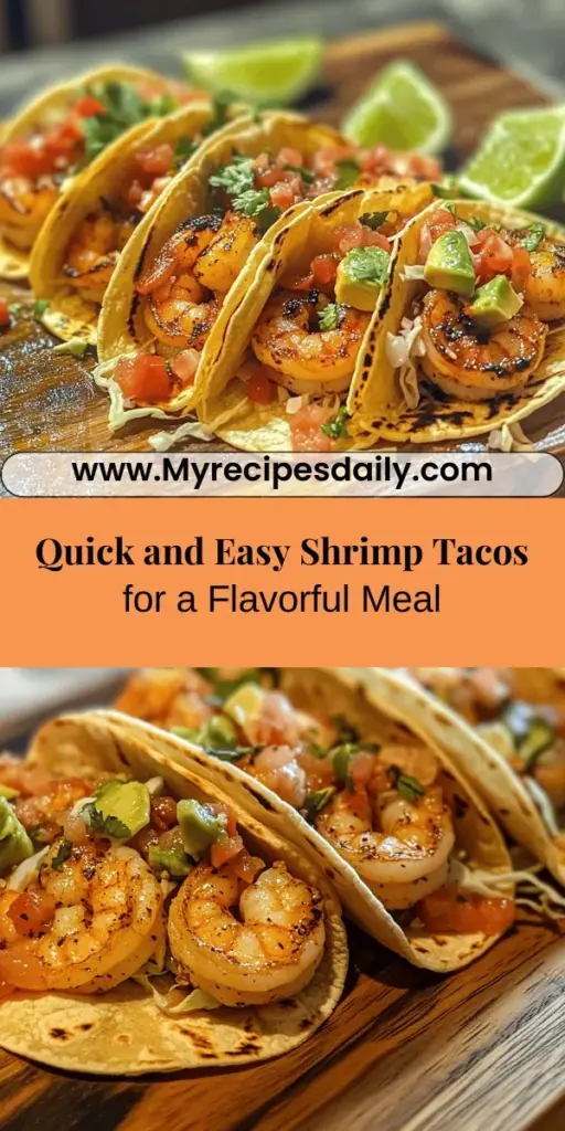 Discover the joy of cooking with this easy shrimp tacos recipe that brings vibrant flavors and fresh ingredients to your table in under 30 minutes. Perfect for busy weeknights, these delicious tacos are not only simple to prepare but also a crowd-pleaser. Learn how to perfectly season and cook shrimp, warm corn tortillas, and add fresh toppings like pico de gallo, avocado, and lime. A healthy and impressive meal for seafood lovers and taco enthusiasts alike!