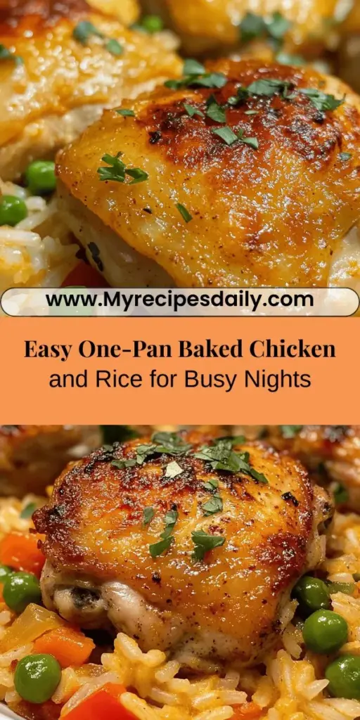 Discover the joy of home-cooked comfort with this Flavorful One-Pan Oven Baked Chicken and Rice recipe. Combining tender chicken thighs, aromatic long-grain rice, and vibrant vegetables, this dish is both satisfying and easy to prepare. Minimal cleanup makes it perfect for busy weeknights or family gatherings. Dive into a harmonious meal that promises to delight your taste buds with every bite, as spices and broth create a deliciously rich flavor throughout.