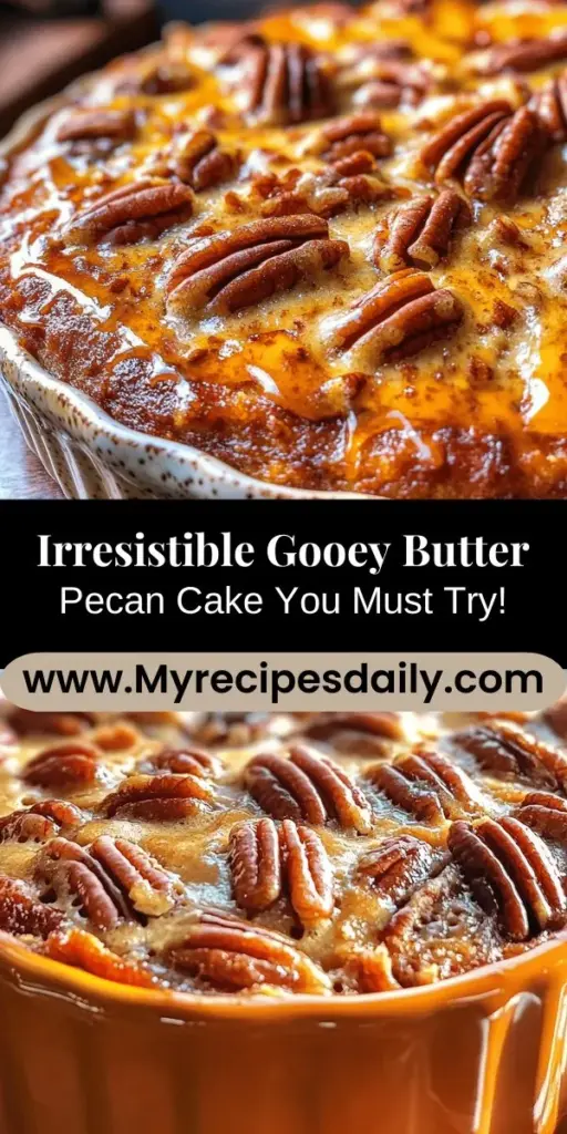 Indulge in the rich flavors of Gooey Butter Pecan Cake, a beloved Southern dessert that combines a soft, buttery cake layer with a creamy, gooey topping. Perfect for family gatherings and celebrations, this dessert features a delightful pecan flavor that sets it apart. With easy-to-follow instructions and a history dating back to the 1930s, this recipe is ideal for bakers of all skill levels. Treat yourself to this irresistible and comforting dessert!